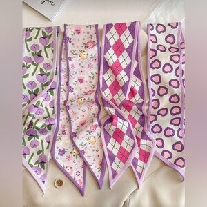 Set of 4 Purple and Pink Patterned Scarves 222